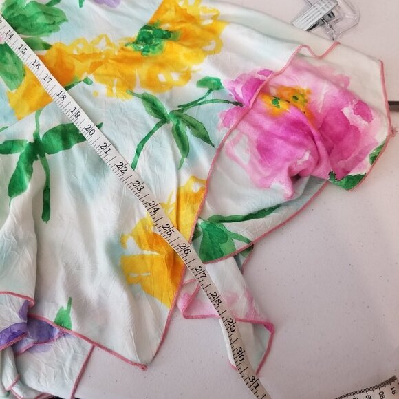 Jams World Small Sky Flower Midi Skirt Floral Handkerchief Hem‎ Spring Hawaii - Picture 7 of 11